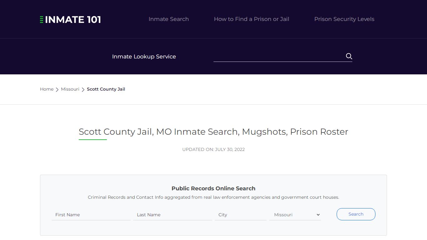 Scott County Jail, MO Inmate Search, Mugshots, Prison Roster